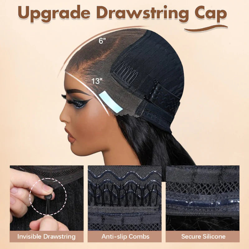 250% Density Double Drawn Straight Virgin Human Hair 13x6 HD Lace Frontal Glueless Wig Flash Sale