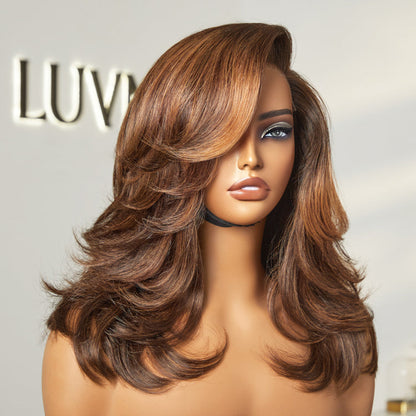 Effortlessly Chic Butterfly Cut Layered Wavy Glueless HD Minimalist Lace Short Wig