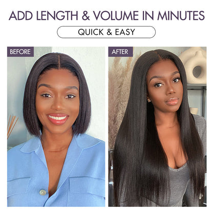 Straight / Body Wave / Kinky Curly / Yaki Straight / Kinky Straight / Messy Curly Clip in Hair Extensions Real Human Hair Pieces 135g 9pcs / 7pcs with Free Gift