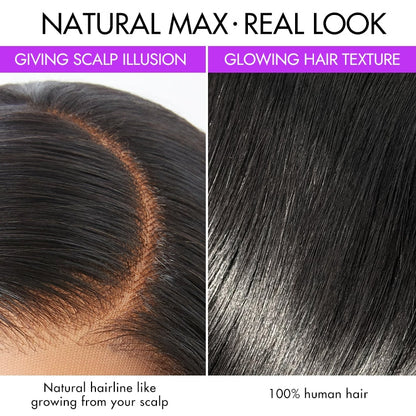 PreMax Wigs - Natural Black / Blonde Highlight C Part Glueless Lace Front Bob Wig Pre-cut Lace