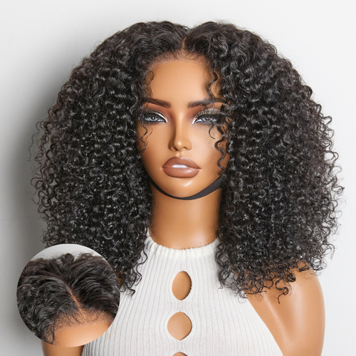 Beginner Friendly 200% Density Glueless 5x5 Closure Pre-Cut Lace Afro Curly Wig Flexi-Fit Drawstring Cap