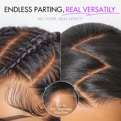 PreMax Wigs - 180% Density Body Wave / Straight Glueless 13x4 Frontal Lace Long Wig Pre-Cut Lace