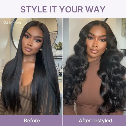 PreMax Wigs | Super Natural Hairline Silky Straight Glueless 13x4 Frontal Lace Wig Human Hair Pre-Cut Lace