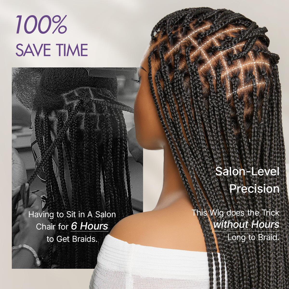 [New Arrival] 🔥Real Scalp Knotless Braided Wig – Lightweight Fit