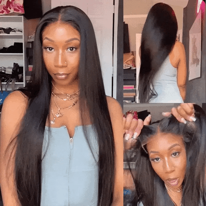 250% Density Double Drawn Straight Virgin Human Hair 13x6 HD Lace Frontal Glueless Wig Flash Sale