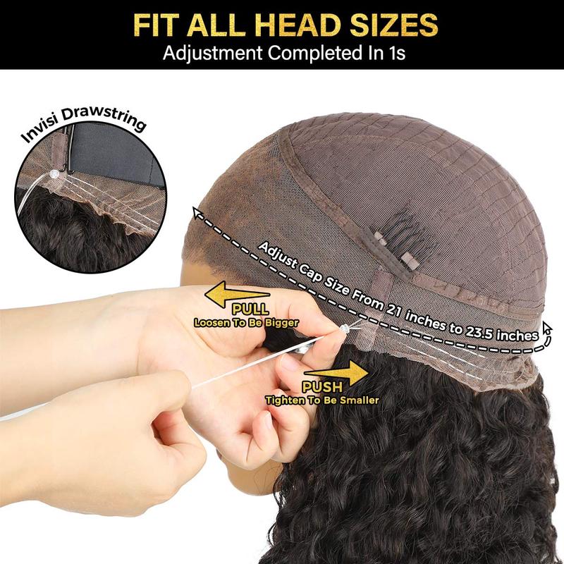 Sale Happening Now: 50% OFF – Pre-Cut Lace Kinky Straight 360 Full Lace Frontal Glueless Wig with a Hidden Adjustable Fit System, Pre-Plucked Human Hair Wig
