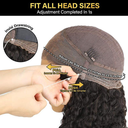 Sale Happening Now: 50% OFF – Pre-Cut Lace Kinky Straight 360 Full Lace Frontal Glueless Wig with a Hidden Adjustable Fit System, Pre-Plucked Human Hair Wig