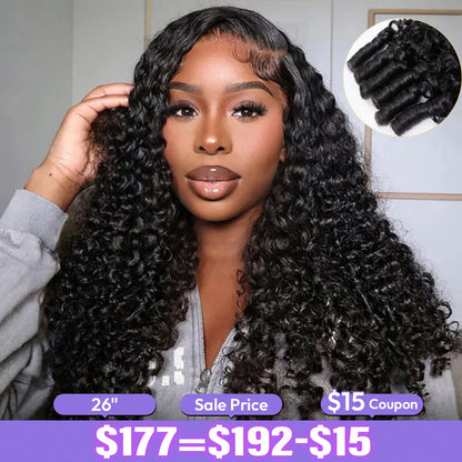 220% Density Curly Water Wave 13×6 Glueless Human Hair Wig