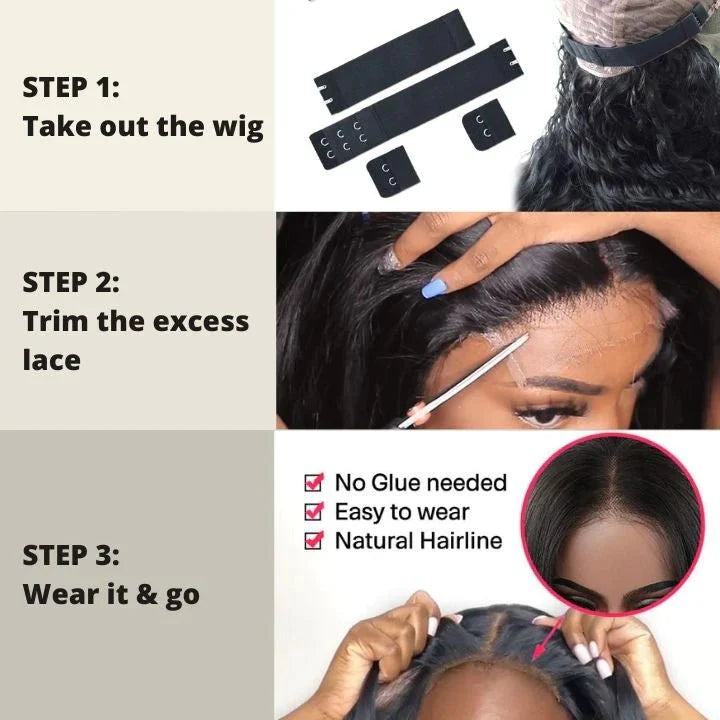 Geeta Dark Brown Curtain Bangs 13x4 Lace Front Wig Brown with Blonde Highlights Lace Front Human Hair Wigs