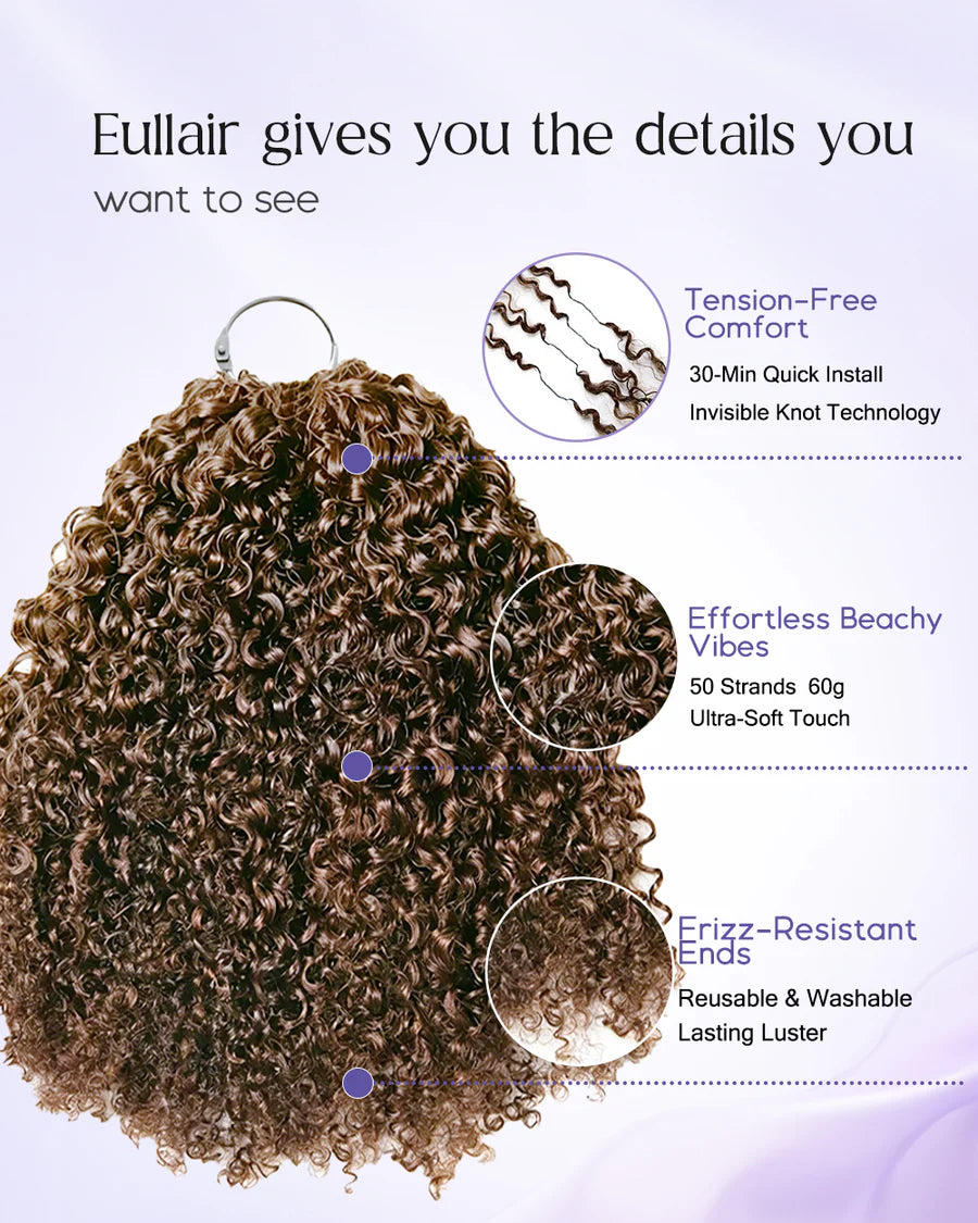 2026 New ✨ Chocolate Brown Curly Crochet Hair – Soft Lightweight Defined Curls