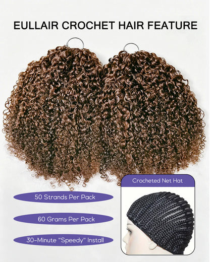 2026 New ✨ Chocolate Brown Curly Crochet Hair – Soft Lightweight Defined Curls