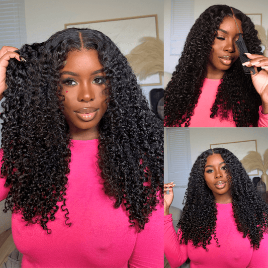 Glueless Wig Fluffy Kinky Curly 7x5 Pre Cut Lace Front Wigs Pre Plucked Natural Hairline 180% Density Flash Sale