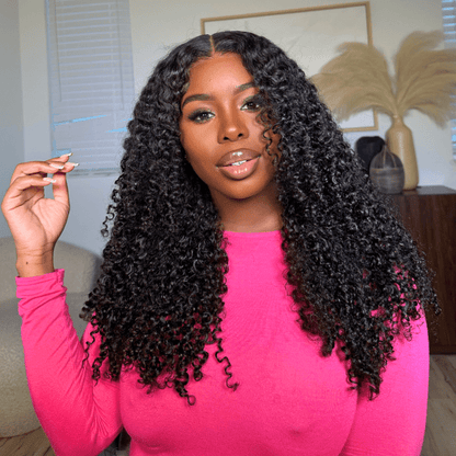 Glueless Wig Fluffy Kinky Curly 7x5 Pre Cut Lace Front Wigs Pre Plucked Natural Hairline 180% Density Flash Sale