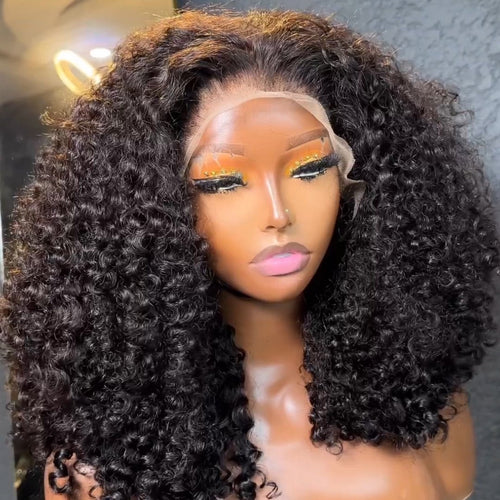 Glueless Wig Curly Human Hair 13x4 Lace Frontal Short Bob Wig Pre Plucked Natural Hairline Flash Sale