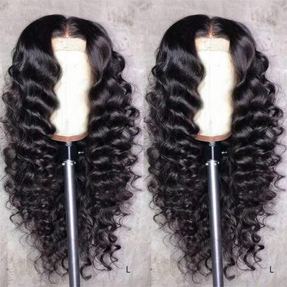 Natural Crimps Curls Loose Deep Wave Glueless 5x5/6x4.5 Closure Human Hair Wig With Baby Hair-Geeta Hair