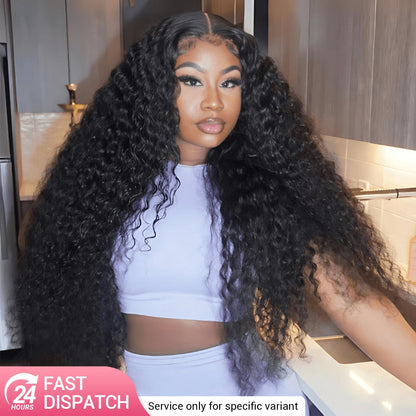 $179 26Inch Deep Curly Glueless Transparent Lace Front Wig Pre Plucked Brazilian Human Hair Wig Flash Sale