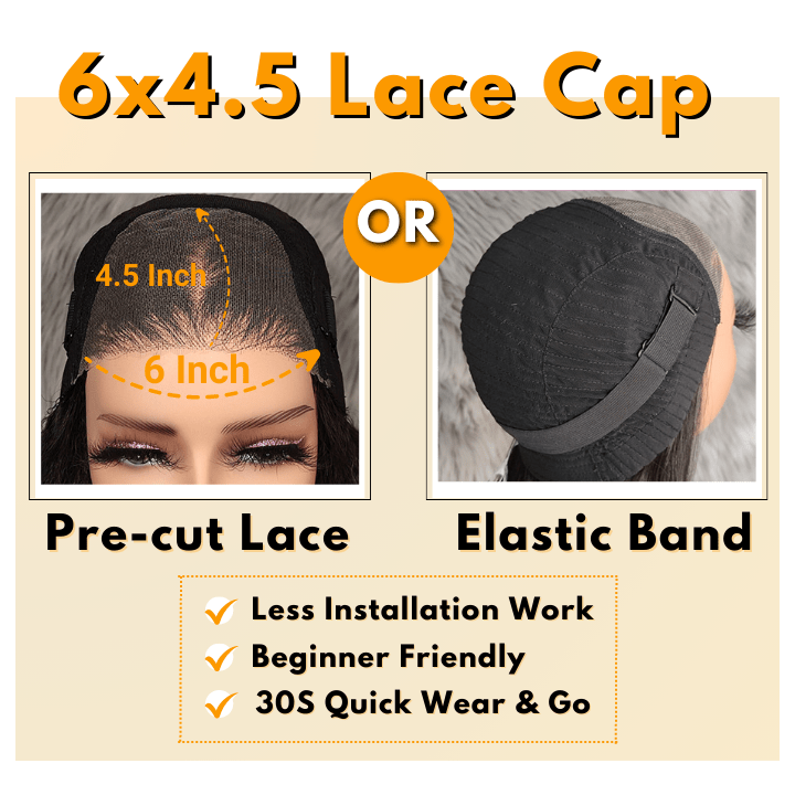 Natural Crimps Curls Loose Deep Wave Glueless 5x5/6x4.5 Closure Human Hair Wig With Baby Hair-Geeta Hair