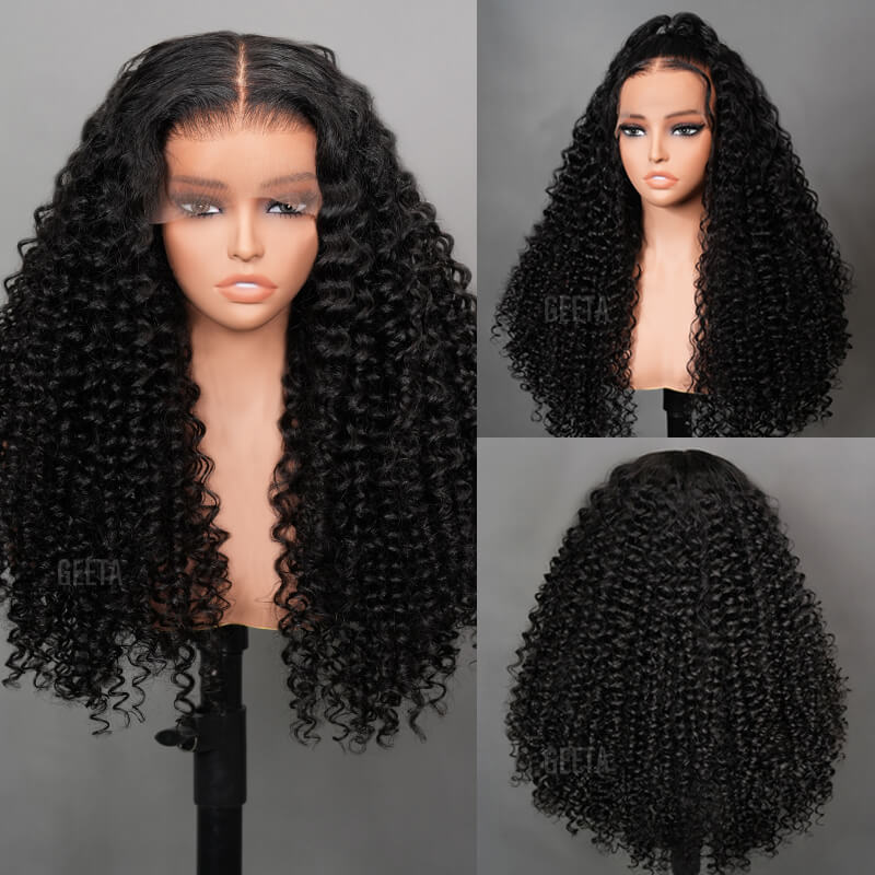$179 26Inch Deep Curly Glueless Transparent Lace Front Wig Pre Plucked Brazilian Human Hair Wig Flash Sale