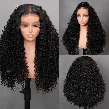 $179 26Inch Deep Curly Glueless Transparent Lace Front Wig Pre Plucked Brazilian Human Hair Wig Flash Sale