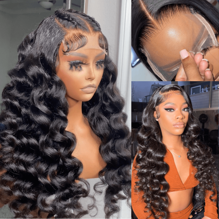 Natural Crimps Curls Loose Deep Wave Glueless 5x5/6x4.5 Closure Human Hair Wig With Baby Hair-Geeta Hair