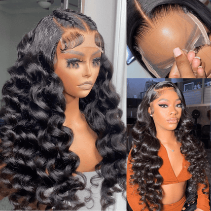 Natural Crimps Curls Loose Deep Wave Glueless 5x5/6x4.5 Closure Human Hair Wig With Baby Hair-Geeta Hair