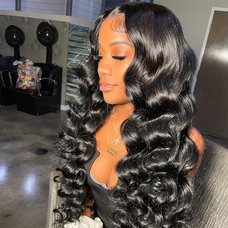 Natural Crimps Curls Loose Deep Wave Glueless 5x5/6x4.5 Closure Human Hair Wig With Baby Hair-Geeta Hair