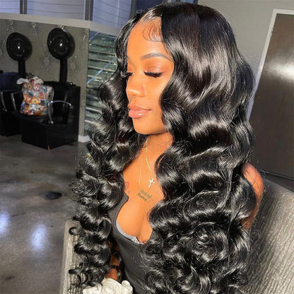 Natural Crimps Curls Loose Deep Wave Glueless 5x5/6x4.5 Closure Human Hair Wig With Baby Hair-Geeta Hair