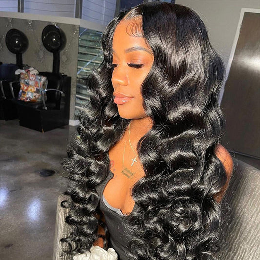Natural Crimps Curls Loose Deep Wave Glueless 5x5/6x4.5 Closure Human Hair Wig With Baby Hair-Geeta Hair