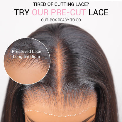 13x4 Lace Front Raw Indian Glueless Wig Natural Wavy 300% Density Human Hair Wigs Pre Plucked
