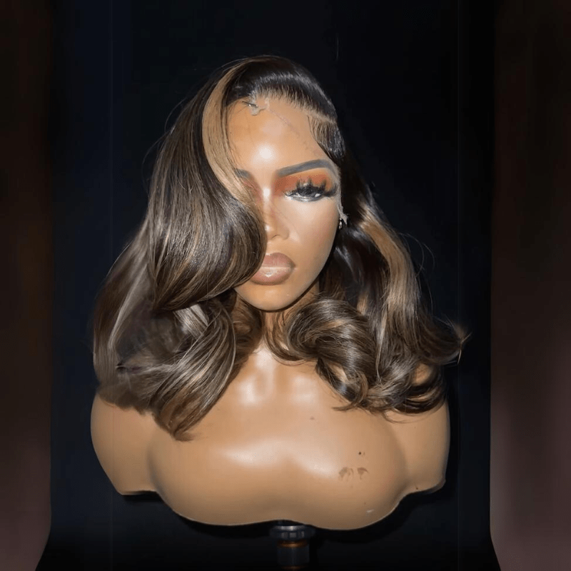 Glueless Luxury Wigs Layers Bob Body Wave Honey Blonde 13x4 Lace Front Wig HD Lace Human Hair Wigs Flash Sale