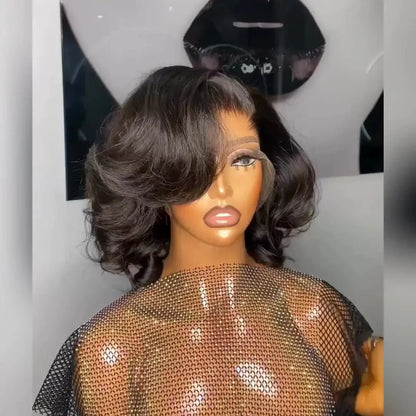 Short Lace Front Wigs Loose Wave Hair Glueless Human Hair Bob Wig