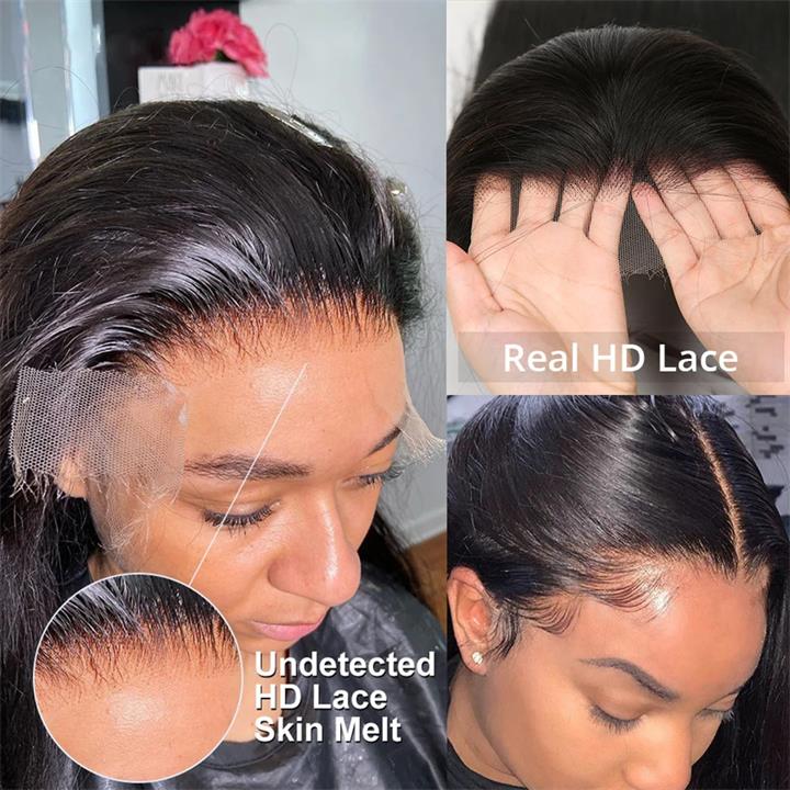 Geeta 6x4 Lace Closure / 13x6 Straight Lace Front Wigs Human Hair 180% Density Glueless Wigs