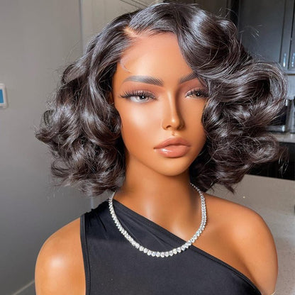 Short Lace Front Wigs Loose Wave Hair Glueless Human Hair Bob Wig