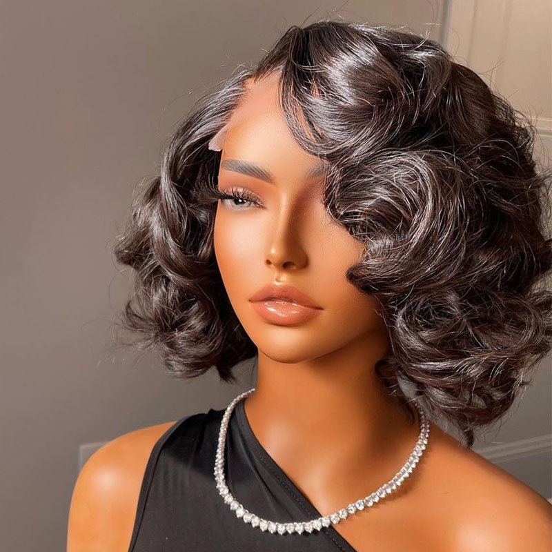 Short Lace Front Wigs Loose Wave Hair Glueless Human Hair Bob Wig