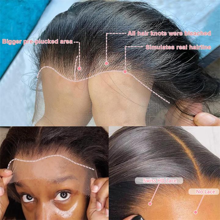 Geeta 6x4 Lace Closure / 13x6 Straight Lace Front Wigs Human Hair 180% Density Glueless Wigs