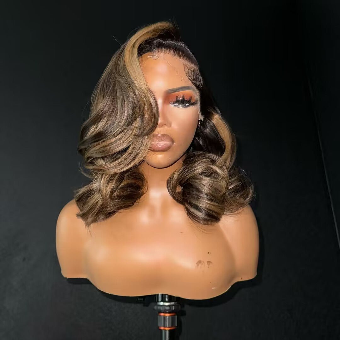 Glueless Luxury Wigs Layers Bob Body Wave Honey Blonde 13x4 Lace Front Wig HD Lace Human Hair Wigs Flash Sale