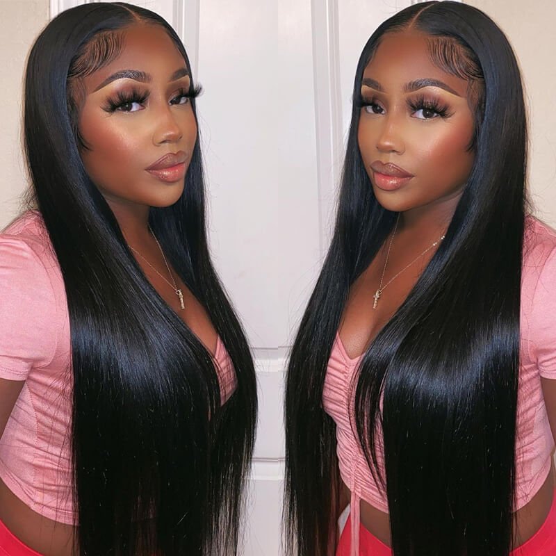 Geeta Long Straight 13x4 HD Lace Front Wig Pre Plucked Natural Hairline 100% Virgin Human Hair Wigs