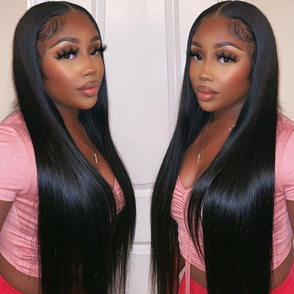 Geeta Long Straight 13x4 HD Lace Front Wig Pre Plucked Natural Hairline 100% Virgin Human Hair Wigs