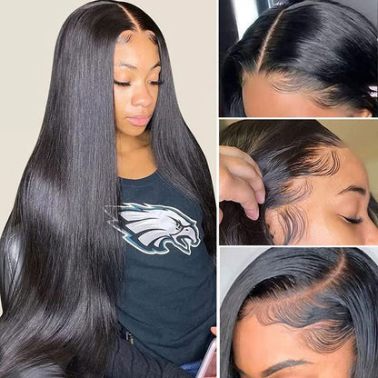 Geeta Long Straight 13x4 HD Lace Front Wig Pre Plucked Natural Hairline 100% Virgin Human Hair Wigs