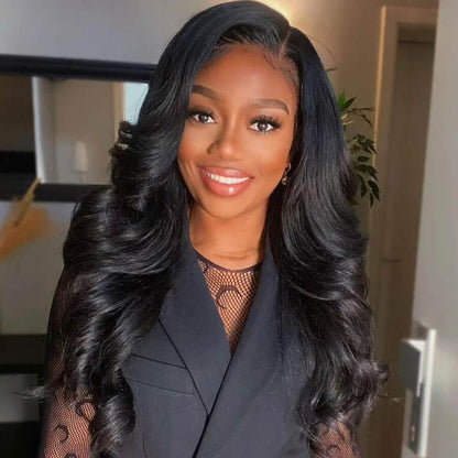 180% Density 3D Body Wave 13x6 Lace Frontal Wig Human Hair Pre Plucked Gluless Wig Flash Sale US Address Only
