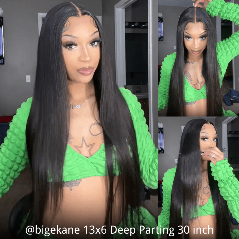 Geeta 6x4 Lace Closure / 13x6 Straight Lace Front Wigs Human Hair 180% Density Glueless Wigs