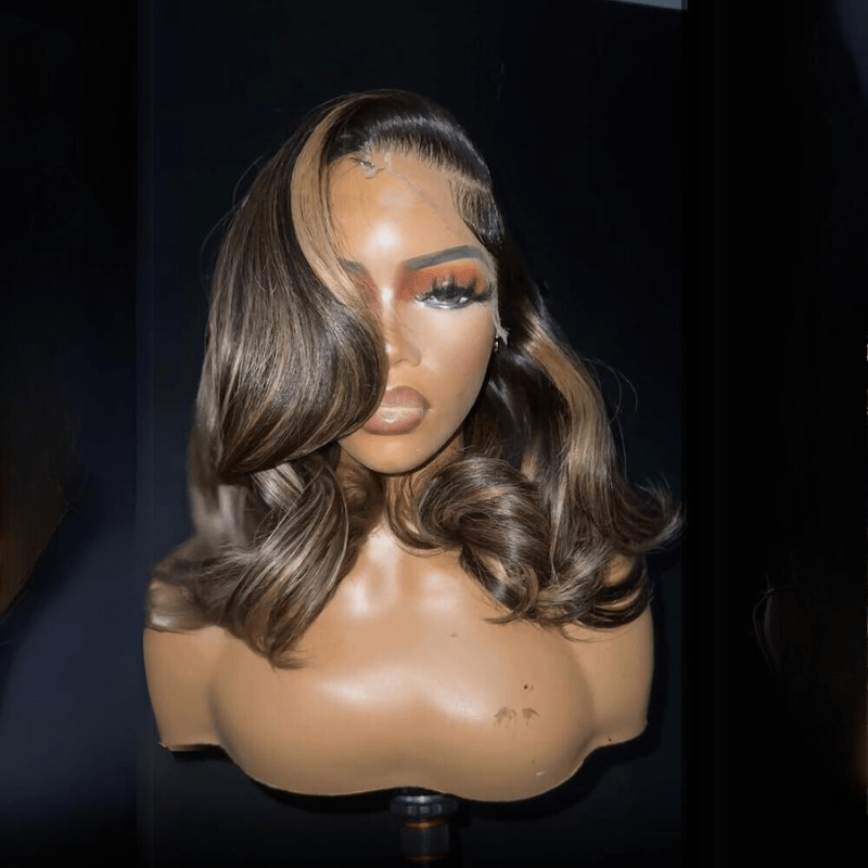 Glueless Luxury Wigs Layers Bob Body Wave Honey Blonde 13x4 Lace Front Wig HD Lace Human Hair Wigs Flash Sale