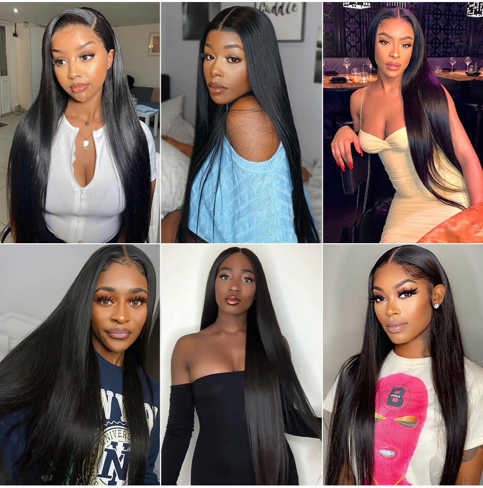 Geeta Long Straight Hair 13x6 HD Lace Frontal Wig Natural Hairline With Baby Hair 100% Virgin Human Hair Wig