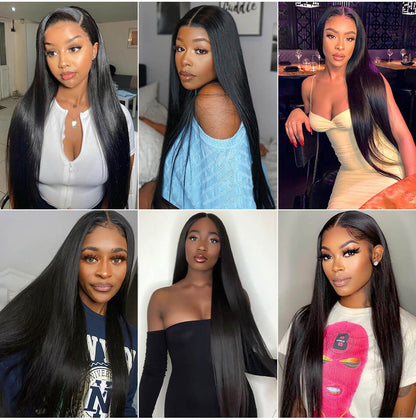 Geeta Long Straight Hair 13x6 HD Lace Frontal Wig Natural Hairline With Baby Hair 100% Virgin Human Hair Wig