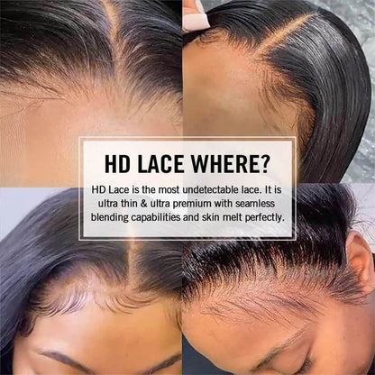 Geeta Long Straight 13x4 HD Lace Front Wig Pre Plucked Natural Hairline 100% Virgin Human Hair Wigs