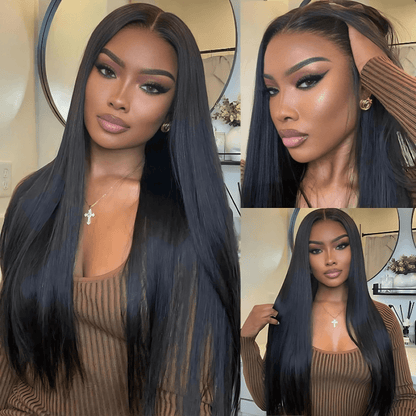 250% Density Double Drawn Straight Virgin Human Hair 13x6 HD Lace Frontal Glueless Wig Flash Sale