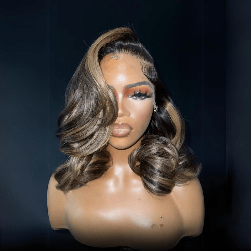 Glueless Luxury Wigs Layers Bob Body Wave Honey Blonde 13x4 Lace Front Wig HD Lace Human Hair Wigs Flash Sale