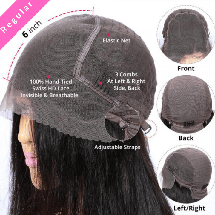 Geeta Long Straight Hair 13x6 HD Lace Frontal Wig Natural Hairline With Baby Hair 100% Virgin Human Hair Wig