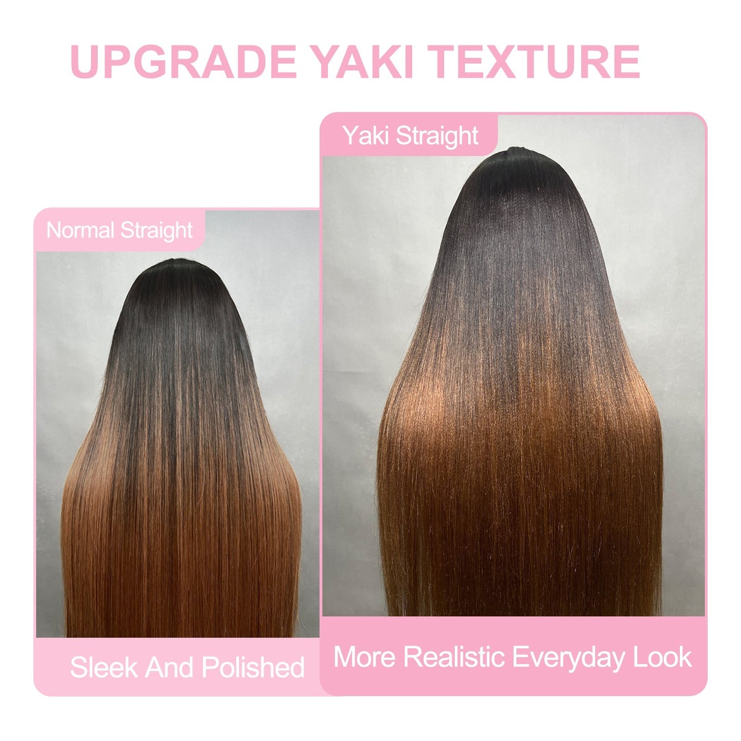 Brown Straight Glueless Wig Ombre 13X4 Lace Front Wig Pre Plucked Hairline Human Hair Wig